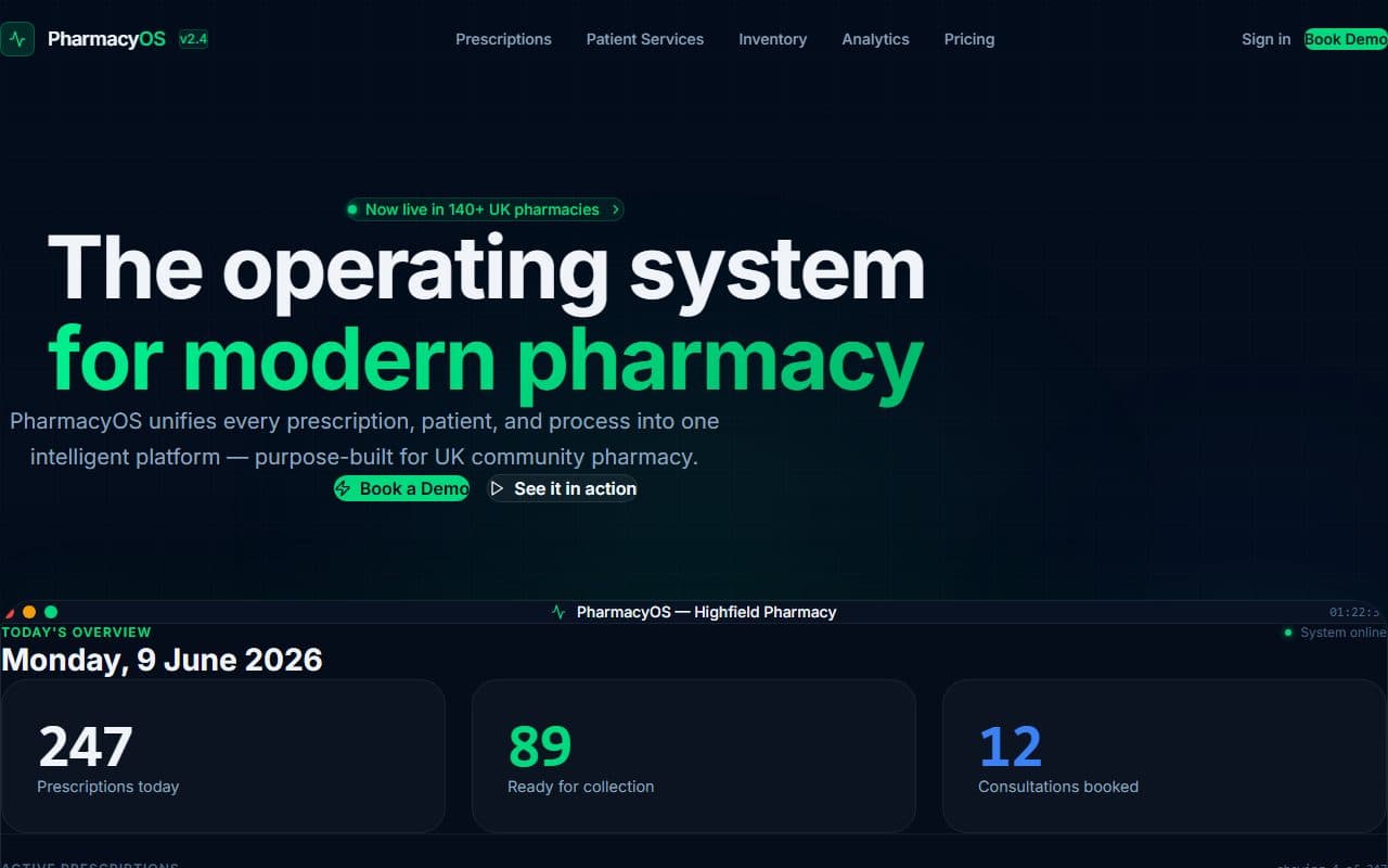 PharmacyOS system preview
